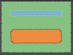 The rendered map, including the new-defined lava tiles along the bottom edge